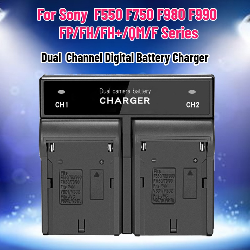 Drone Camera Action - شاحن بطارية رقمي مزدوج القناة لبطاريات