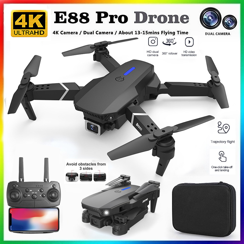 Drone Camera Wide Angle - طائرة بدون طيار E88 احترافية جديدة