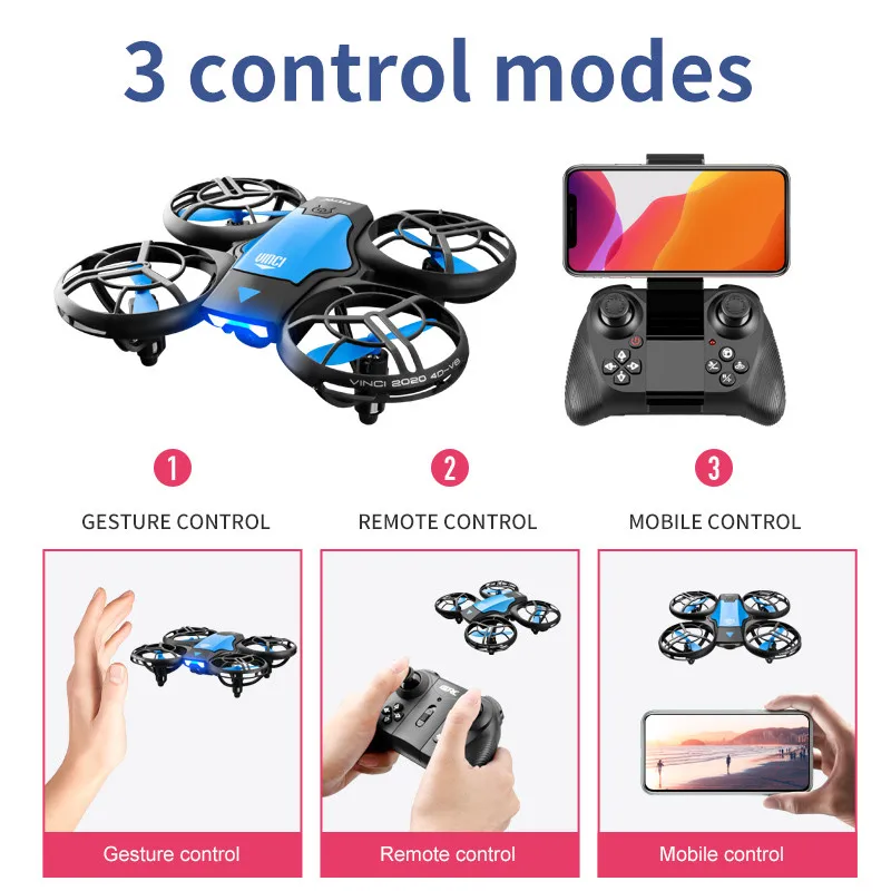 طائرة بدون طيار صغيرة جديدة V8 - مراجعة Drone Camera Wide Angle وسعره