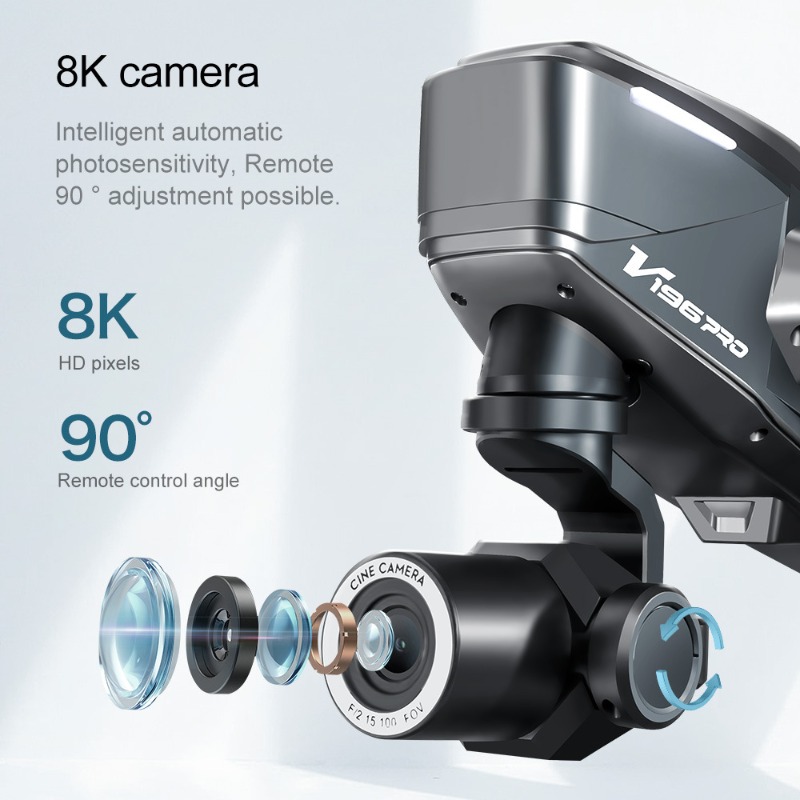 2025 V196 التلقائي تجنب العوائ - مراجعة Drone Camera With Gimbal وسعره